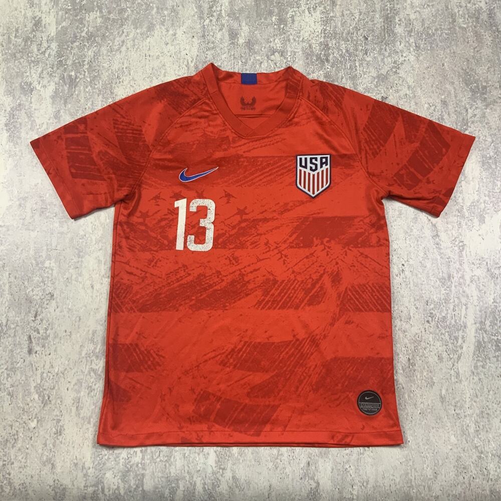 Nike USA Jersey Mens Medium Red Alex Morgan #13 World Cup eam Soccer Futbol